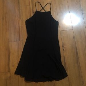 LA Hearts Black Backless Cross Strap Dress